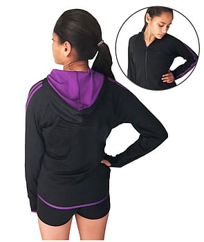 Rhythmic, Ice Skating or Roller blading Leotard dress in Blue with flames and silver sequin details