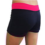 Men's and Boys Unitards Gymnastics in Red with bottom sides in Black curve stripes with top neck and shoulder fade in White