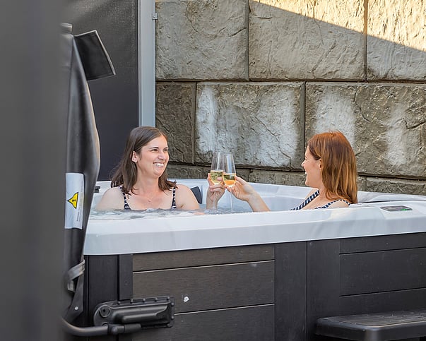 Outdoor spa pool at every unit at Roam Taupo