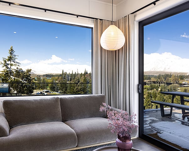 Lake Tekapo and Southern Alps views from Roam Lake Tekapo Accommodation