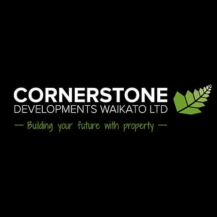 Cornerstone Developments Waikato | Branding, logo, signage and website design by Magic Fingers Graphics