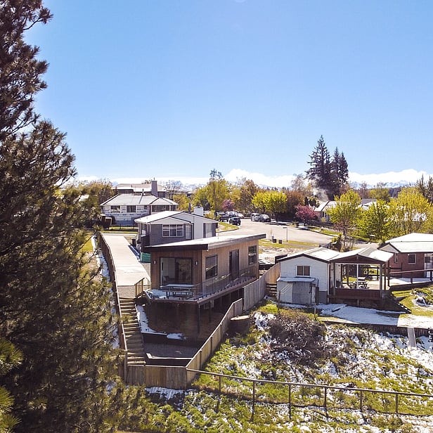 Exterior shot of The Alpine at Roam Lake Tekapo 