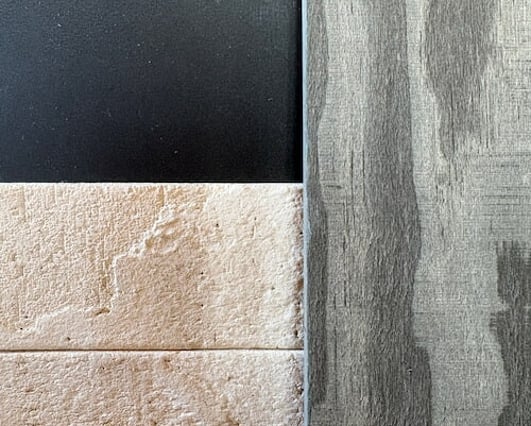 Colorsteel, Accoya and Midlank brick samples