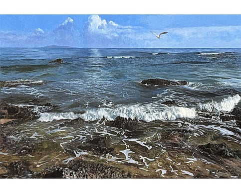 "Wave Whispers" painting in oil by Ruth Kenyon-Slade