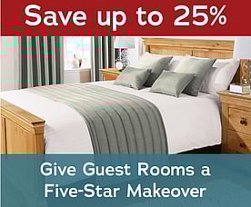 Refresh your guest spaces with up to 25% off soft furnishings