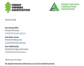 Letter to Government Ministers - Explicit Inclusion of Forestry as a Level 2 Critical Customer