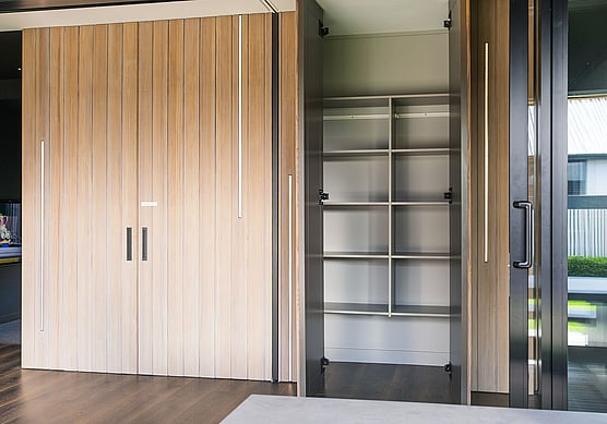 custom made cupboards integrated in to a home.