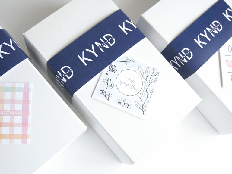 gift boxes with sympathy card