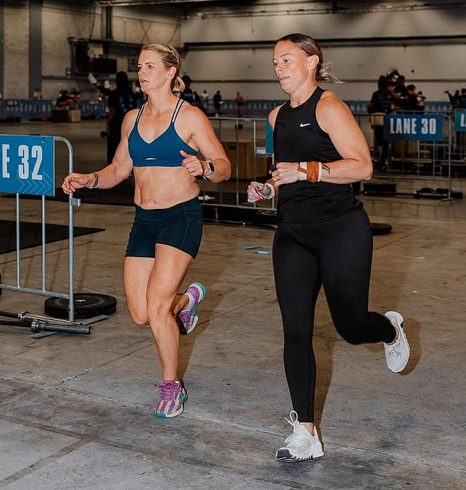 Jacqui Gage-Brown mid-run, raw effort visible — authentic and unfiltered, the way real core values should be