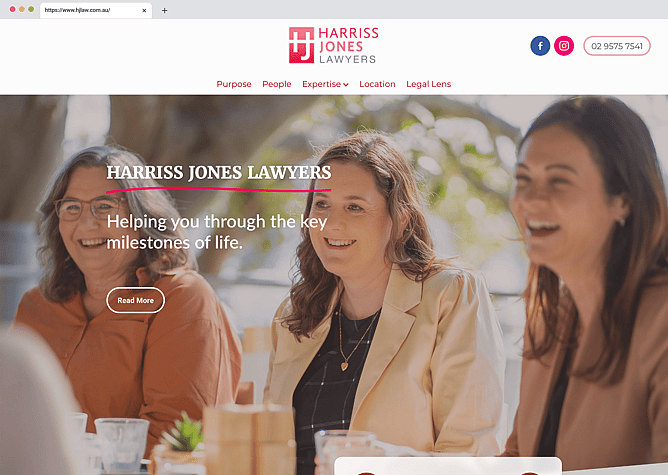 Harriss Jones Lawyers Website - Your Web Presence
