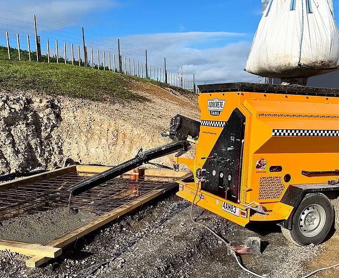 NZ Concrete Taxi pours concrete slab in remote rural location