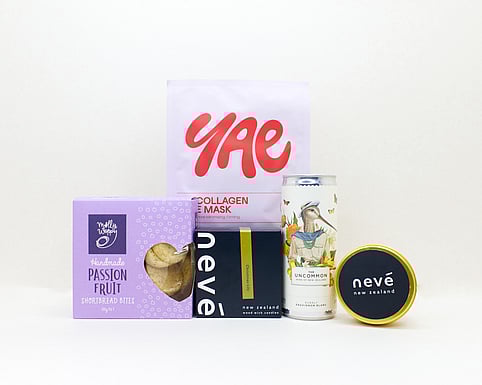 BEAUTIFUL FACE MASK, CANDLE, CAN OF NZ WINE AND COOKIES