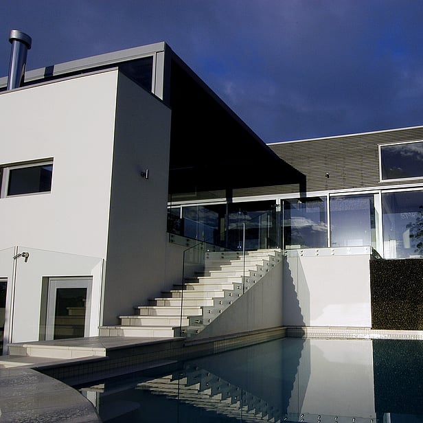Executive Concrete Masonry multi-level design with superior entertainment spaces