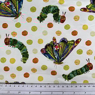 caterpillars butterflies cotton duck fabric