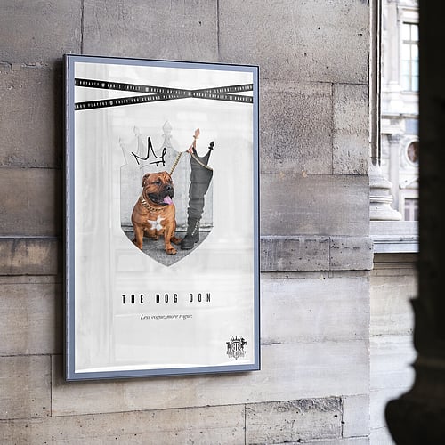 Rogue Royalty poster behind glass