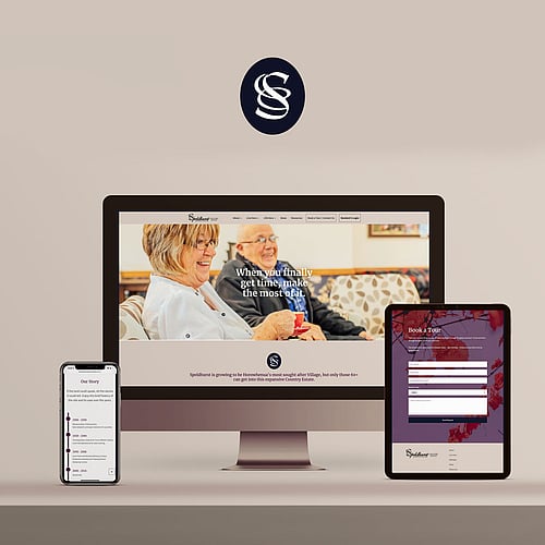 Mock up of website on iphone, mac and laptop