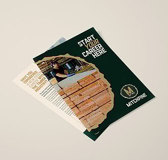 Mitchpine A5 product flyer