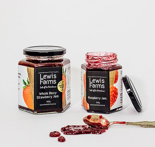 Whole berry Strawberry Jam and Raspberry jam
