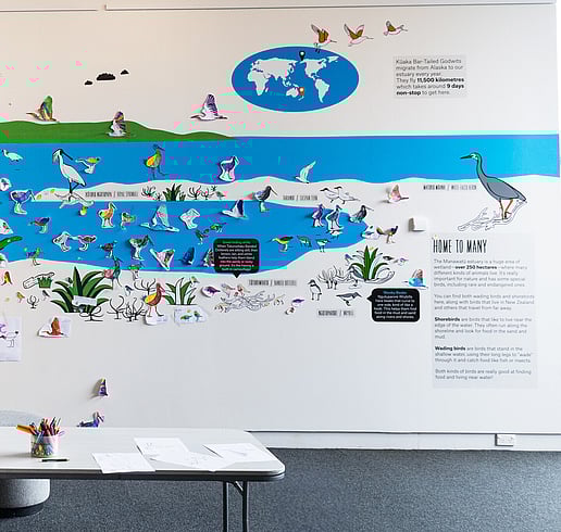 Kororī Kororā exhibition infographic wall engagement right