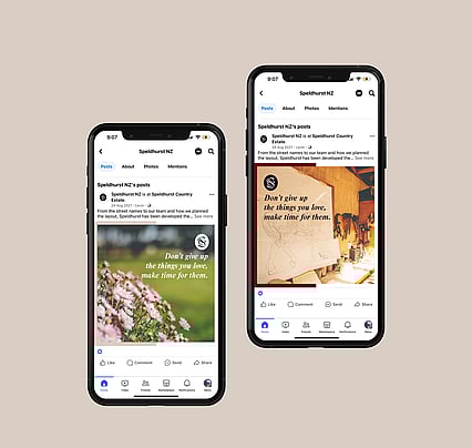 Speldhurst social media tiles on iphones