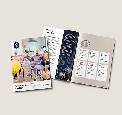 Social media strategy cover and spread