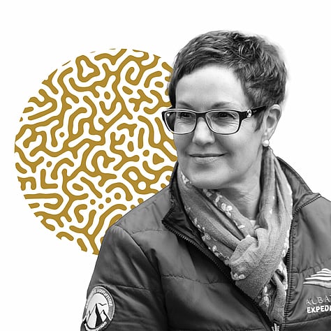 Sally Duxfield graphic with brain pattern