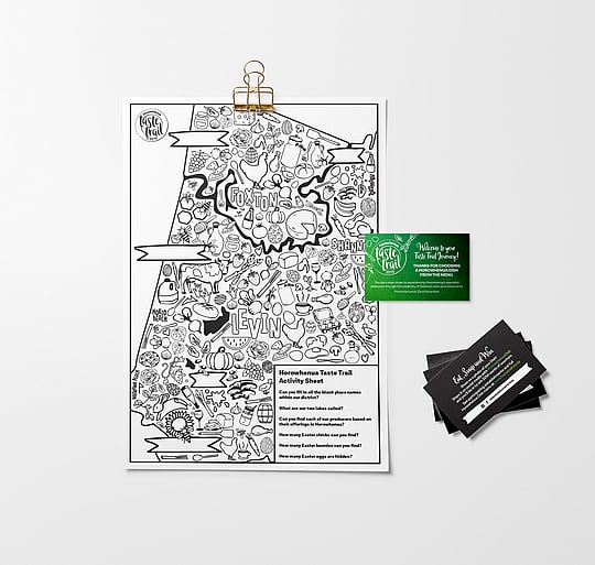 Taste trail colour in page for kids