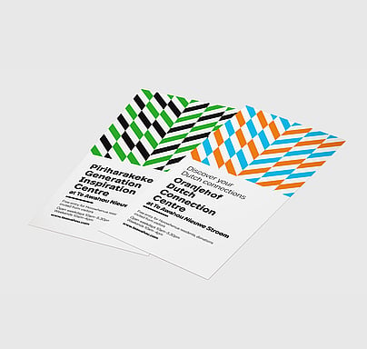 2 flyers for Te Awahou Nieuwe Stroom
