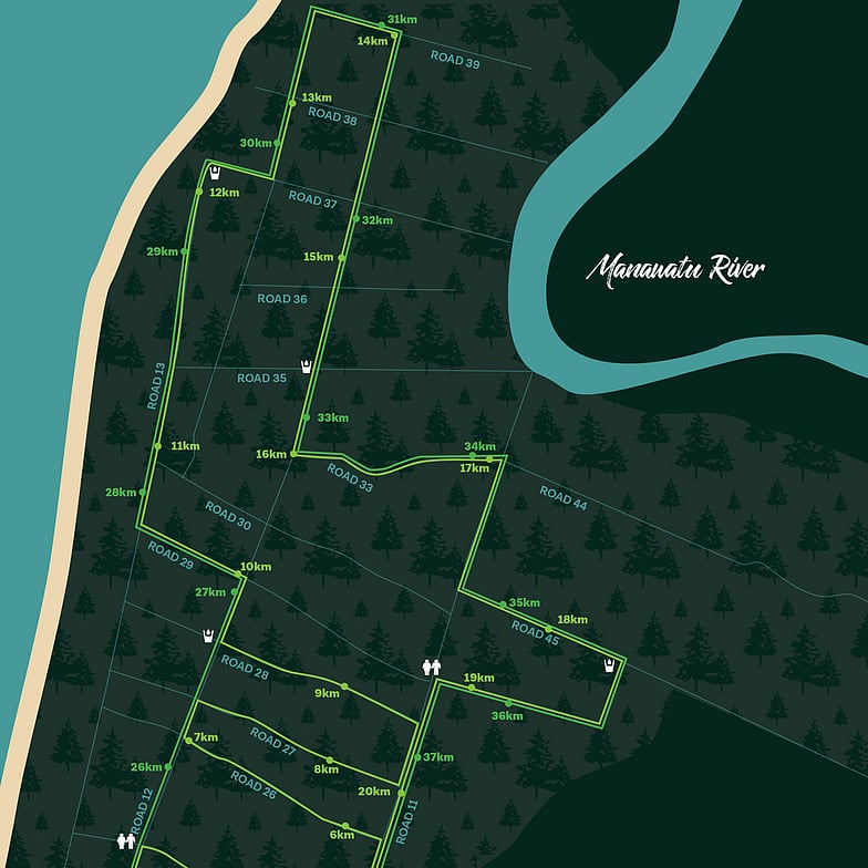 Close up of track map infographic