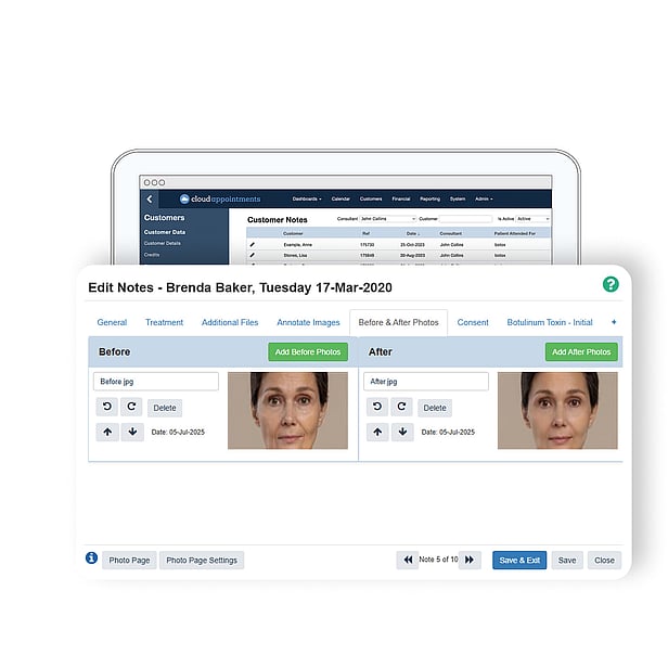 Record before and after images to track client results