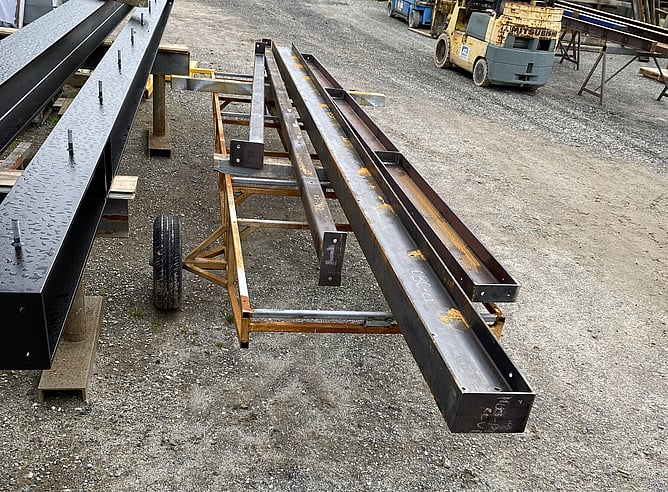 Steel fabrication materials prepared in Alted Engineering workshop yard