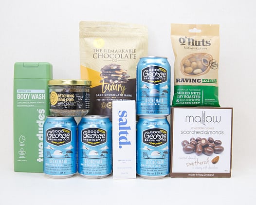 NZ BEER, MAGNESIUM, CHOCOLATE BARK AND A BODY WASH