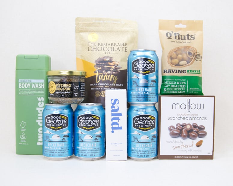 NZ BEER, MAGNESIUM, CHOCOLATE BARK AND A BODY WASH