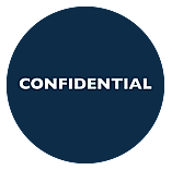 Confidential text within a navy circular frame, relevant to GGA's governance services.