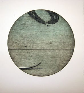 Simon Kaan (detail) Untitled Series 11- Circle I,  2011. - Intaglio woodcut from an edition of 20,(framed) on 280 x 250 mm paper,