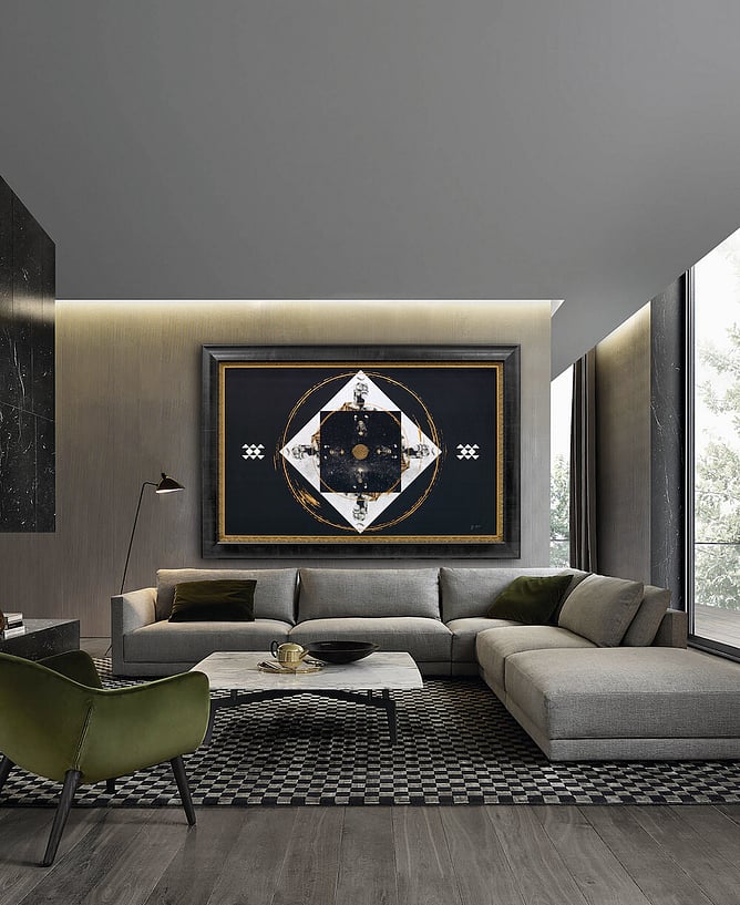 Sofia Minson Māori portrait original paintings, ancestral portraiture fused with sacred geometry and digital artistry, original New Zealand paintings for sale