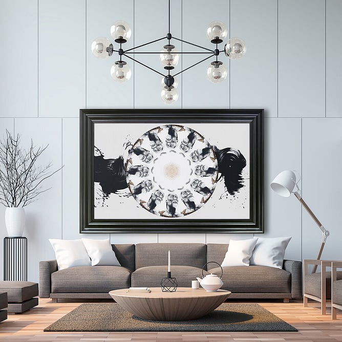 Insitu of Twelve Heavens by Sofia Minson, large scale original NZ painting