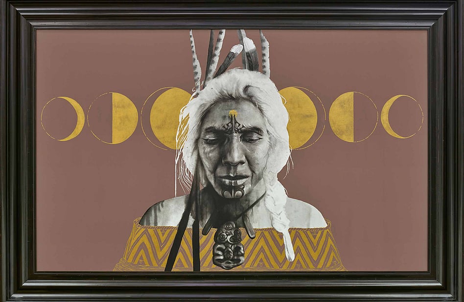 "Heavenly Bodies" 1280 x 1900mm. Flashe (vinyl paint) and acrylic on canvas - Sold