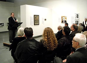 Curator Brian Easton speaks. Dr Easton is an economist, writer and social commentator.