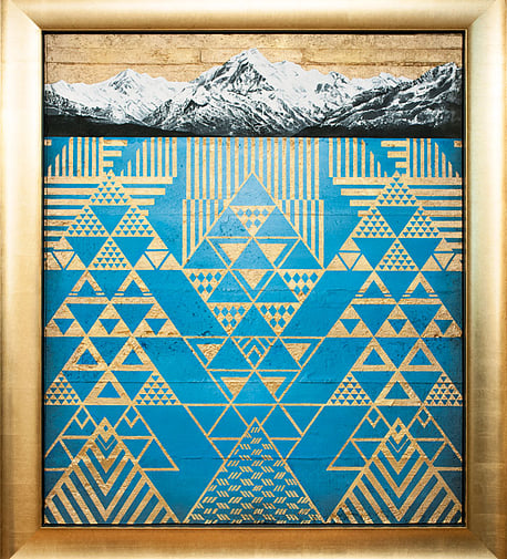 "Krishna Aoraki" 1556 x 1336mm. Flashe on moulded fibreglass board.