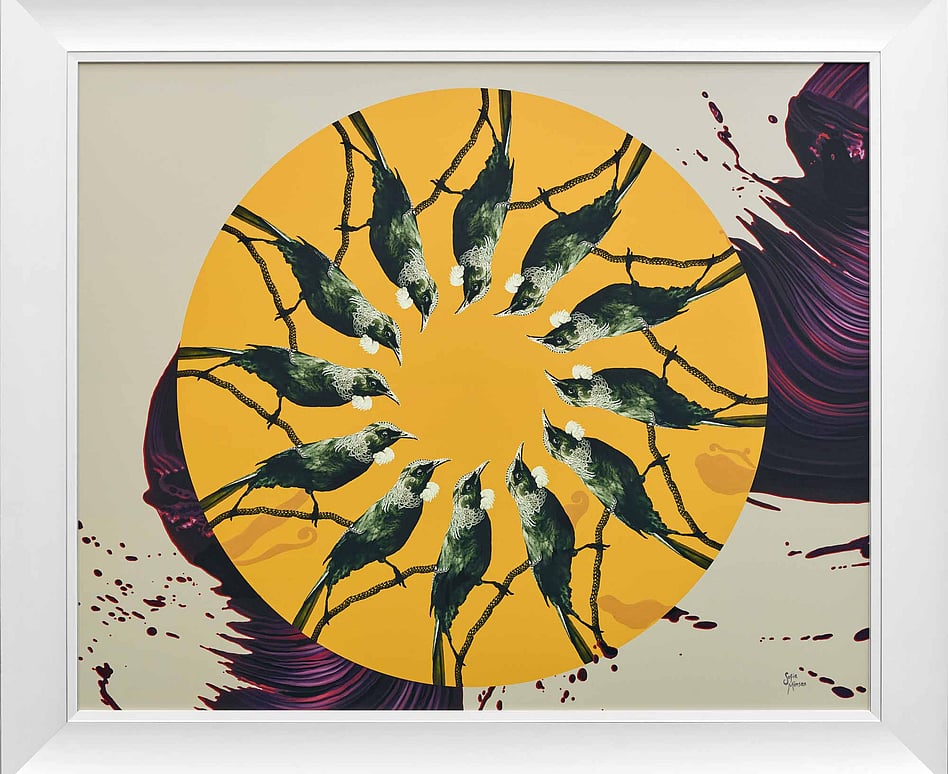 "The Moon is Full" 1230 x 1455mm. Digital design & painted acrylic on canvas.