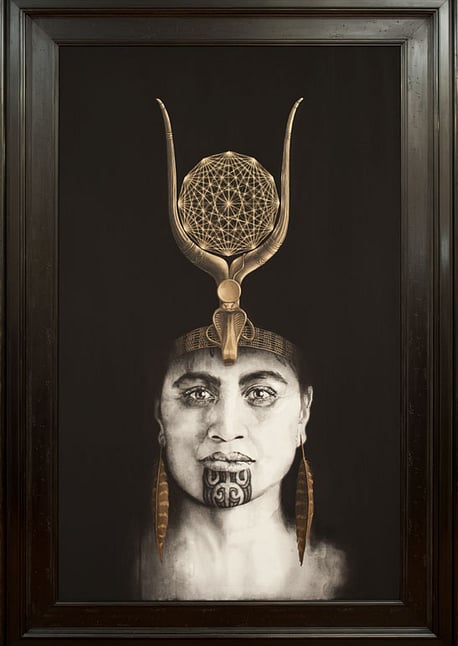 "Queen of Raa" 1975 x 1350mm. Flashe on canvas.