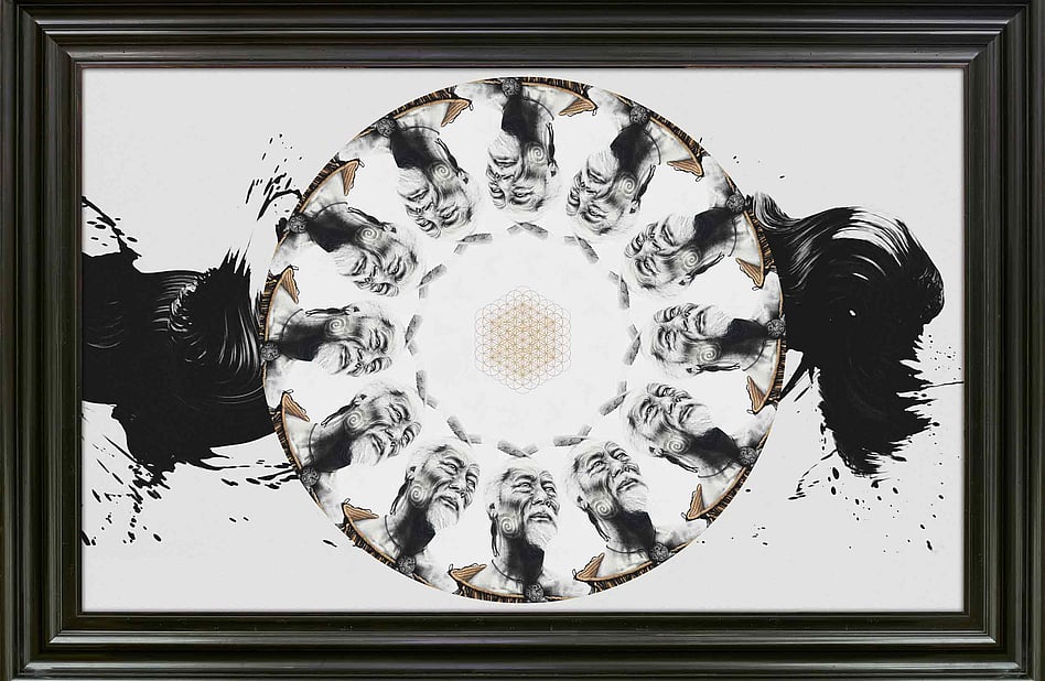 "Twelve Heavens" 1230 x 1820mm. Digital design & painted flashe on canvas.