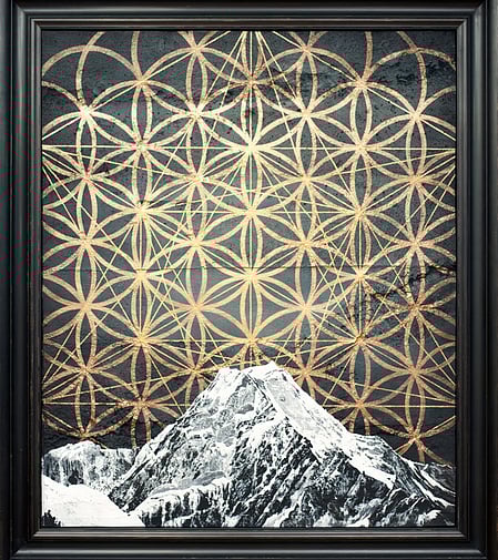 "Aoraki Raama" 1556 x 1336mm. Flashe on moulded fibreglass board.