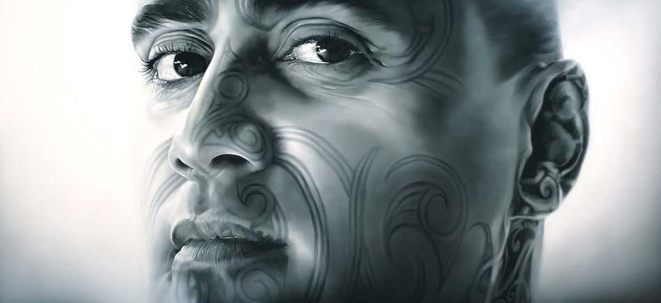 "Tiki Taane" by Sofia Minson. 850 x 1800mm. Oil on canvas. Original Sold.