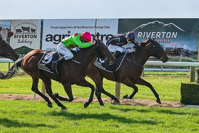 Better Shared winning the Listed Liquorland Gore Guineas (1200m).  - Photo: Monica Toretto