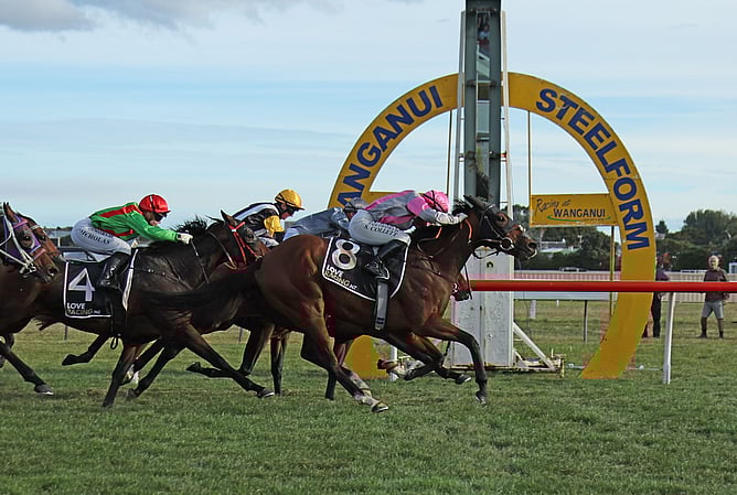 Girl Talk winning the Gr.3 Windsor Park Stud Manawatu Breeders&rsquo; Stakes (2040m).  - Photo: Jane Davidson (Race Images)