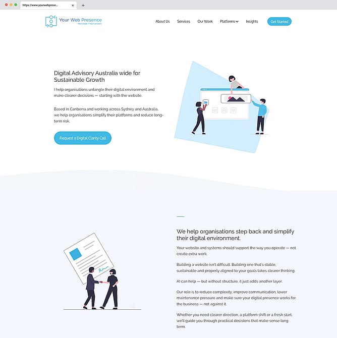 Image of the Your Web Presence Website - this site!