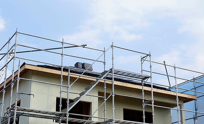 scaffolding on house renovation