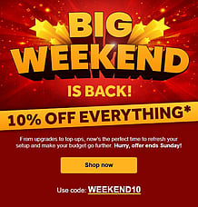 Now on: extra 10% off everything - ends Sunday!